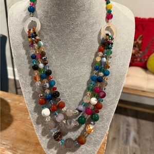 Anthropologie Elegant Multicolor Beaded Necklace